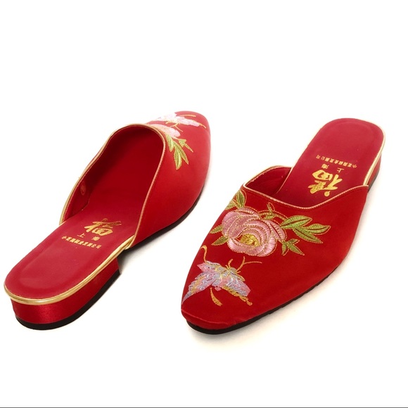 satin mule slippers